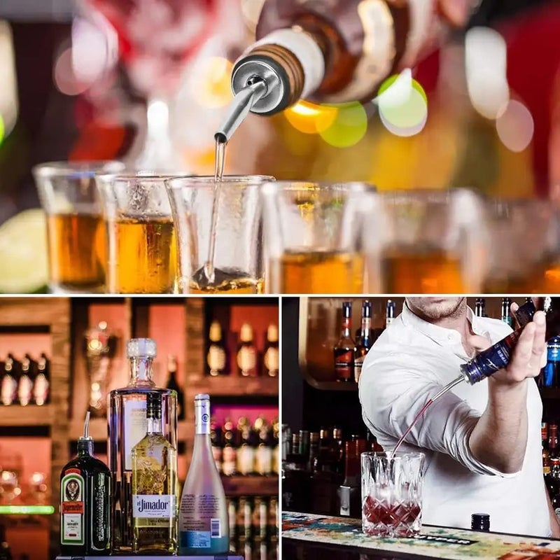 vigor path 12-Pack Premium Stainless Steel Classic Tapered Spout Bottle Pourers with Rubber Dust Caps - Ideal for Standard Sized Liquor, Wine, Coffee, Syrup, Vinegar, Snow Cone and Olive Oil Bottles - Image 4